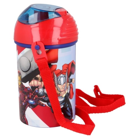 Bidon na wodę ze słomką i ustnikiem AVENGERS HULK pasek 450ml