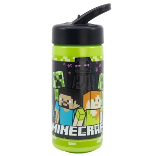 Bidon ze słomką i ustnikiem na wodę MINECRAFT 410ml
