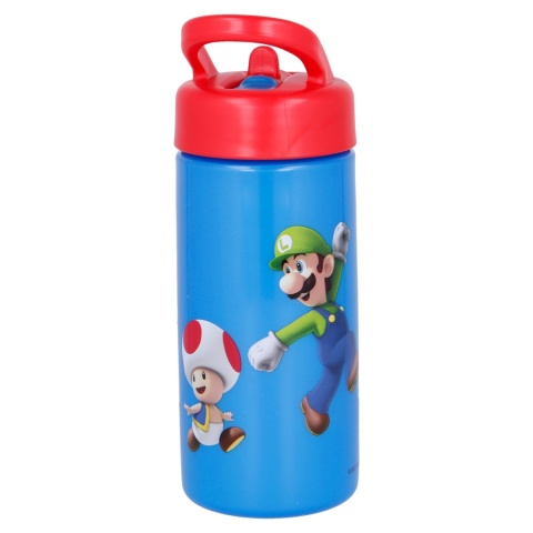 Bidon ze słomką i ustnikiem na wodę SUPER MARIO LUIGI grzybek 410ml