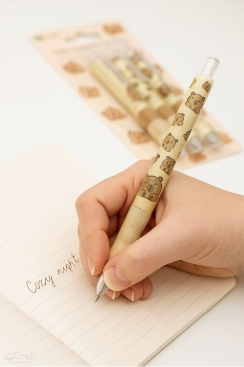 Długopisy żelowe czarne Kapibara op. 3szt., Dp Craft