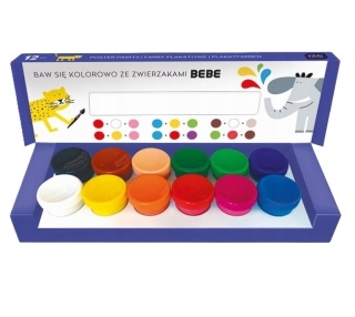 Farby Plakatowe 12 x 20 ml kolorów BEBE Kids Interdruk