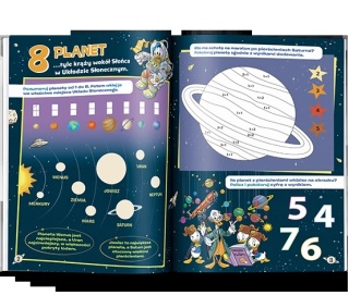 Książki zadania Kosmos i liczby dla dzieci nauka liczenia i pisania cyfr wiek 6+