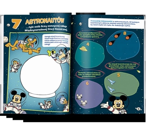 Książki zadania Kosmos i liczby dla dzieci nauka liczenia i pisania cyfr wiek 6+