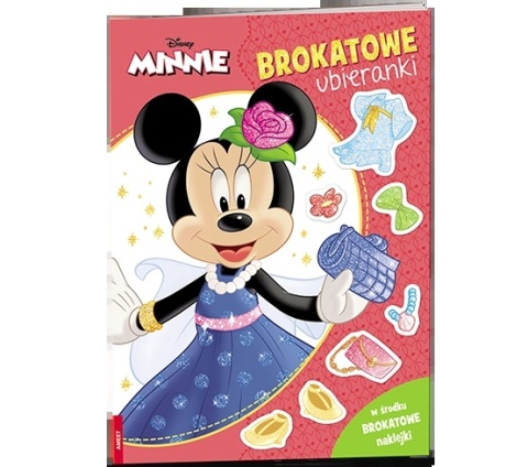 Książki Minnie Brokatowe Ubieranki dla dzieci naklejki i stroje wiek 4+