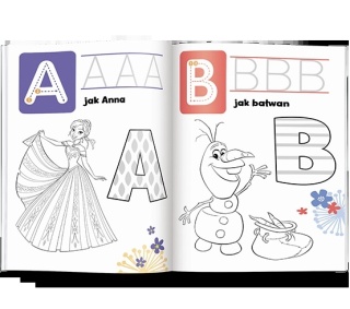 Książki Kraina Lodu. Alfabet do kolorowania dla dzieci nauka pisania liter wiek 4+