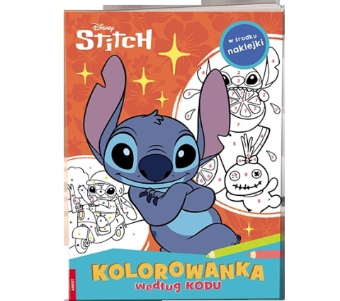 Książki Stitch. Kolorowanka według kodu dla dzieci nauka spostrzegawczości wiek 3+