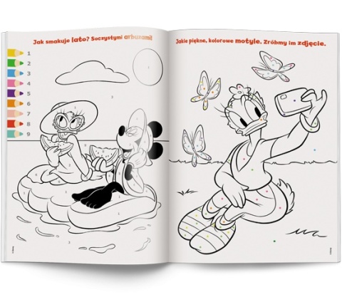 Książki Minnie Kolorowanka według kodu dla dzieci nauka spostrzegawczości wiek 3+