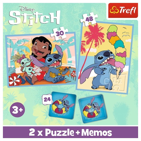 Lilo i Stitch Trefl Puzzle Stich 2w1 48 30 MEMO 24 el