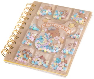 NOTESIK NA SPIRALCE Z WODĄ I KONFETTI 10,7 X 8,5 CM, 52 KARTKI