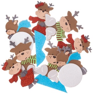 Naklejki 3D z pianki – Zabawne renifery, 10 szt., Dp Craft