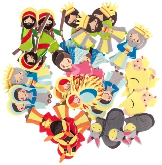 Naklejki z pianki - Szopka Bożonarodzeniowa figurki postacie , 36 szt., Dp Craft