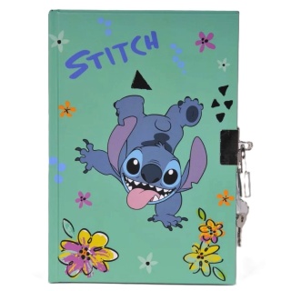Notatnik Stich pamiętnik sekretny z kłódką seledyn STITCH flower Sticz