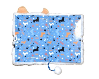 Notatnik pamiętnik sekretny pluszowy kudłacz z kłódką pies piesek Corgi A5