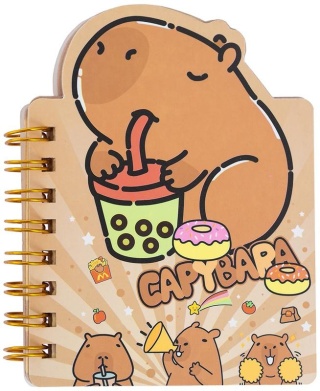 NOTESIK NA SPIRALCE 7.9 X 10.5 CM, 50 KARTEK - KAPIBARA - PRZEKĄSKI