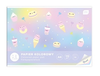 Papier kolorowy błyszczący pastelowy wycinanka 10k A4 Interdruk