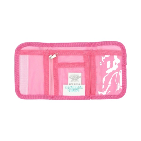 Portfel dziecięcy dla dziewczynki portfelik na rzep suwak na karty Gabi różowy