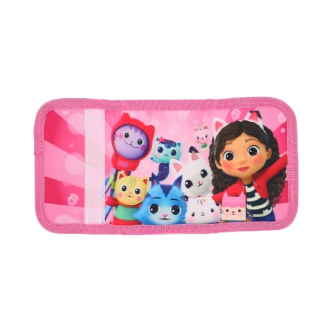 Portfel dziecięcy dla dziewczynki portfelik na rzep suwak na karty Gabi różowy