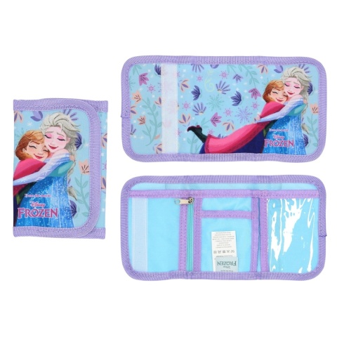 Portfel dziecięcy dla dziewczynki portfelik na rzep suwak na karty Kraina Lodu