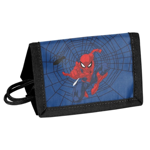 Portfel dziecięcy na szyje portfelik rzep suwak sznurek na karty dla chłopca Spiderman