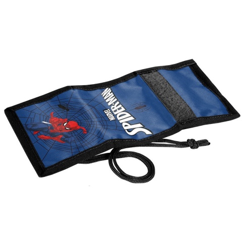 Portfel dziecięcy na szyje portfelik rzep suwak sznurek na karty dla chłopca Spiderman
