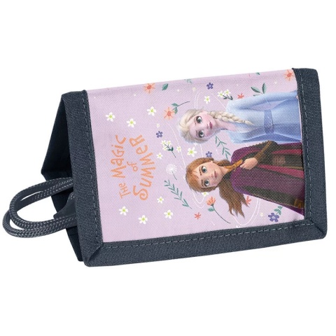 Portfel dziecięcy na szyje portfelik rzep suwak sznurek dziewczęcy na karty Kraina Lodu