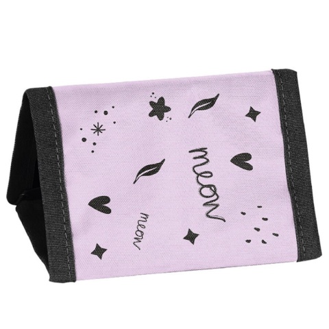 Portfel dziecięcy na szyje portfelik rzep suwak sznurek na karty dla dziewczynki Kotek