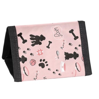 Portfel dziecięcy na szyje portfelik rzep suwak sznurek na karty dla dziewczynki Piesek