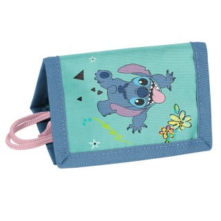Portfel dziecięcy na szyje portfelik rzep suwak sznurek dziewczęcy na karty Stich Stitch