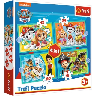 Puzzle 4w1 Psi Patrol Wesoła ekipa Psiego Patrolu 34346