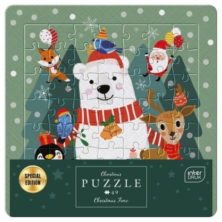 Puzzle Zimowe zwierzęta świąteczne Christmas Interdruk 49 el