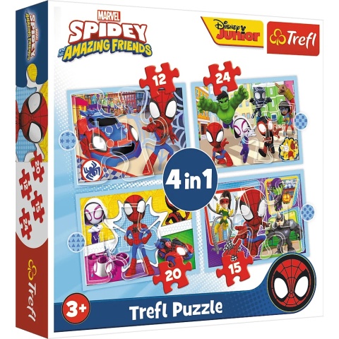 SPIDERMAN SPIDEY 4W1 Trefl Puzzle 71 EL Ekipa Spiday'a 34611