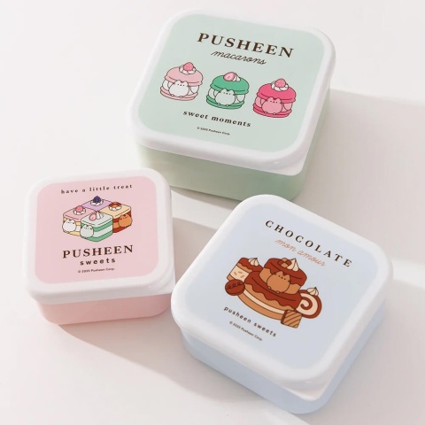 Śniadaniówka LUNCH BOX mini pojemniki na przekąski kot PUSHEEN sweets 3 szt