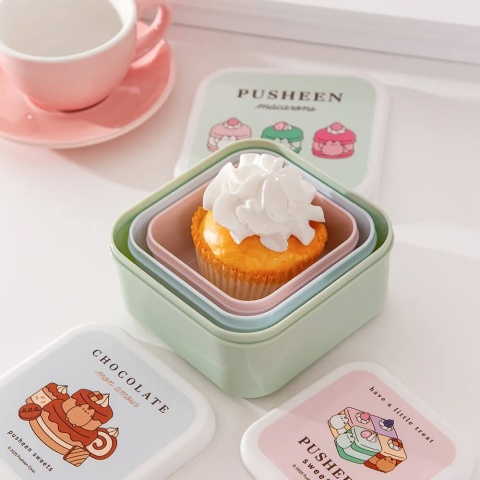 Śniadaniówka LUNCH BOX mini pojemniki na przekąski kot PUSHEEN sweets 3 szt
