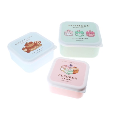 Śniadaniówka LUNCH BOX mini pojemniki na przekąski kot PUSHEEN sweets 3 szt