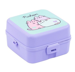 Śniadaniówka chlebak LUNCH BOX trzykomorowa dzielona kot Pusheen violet