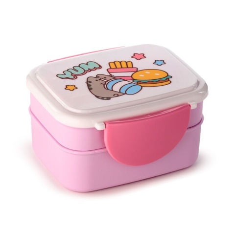 Śniadaniówka chlebak LUNCH BOX trzykomorowa dzielona piętrowa kot Pusheen