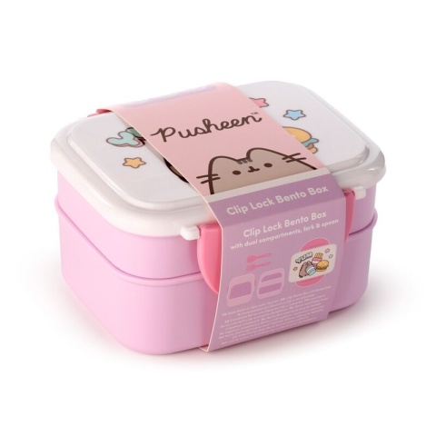 Śniadaniówka chlebak LUNCH BOX trzykomorowa dzielona piętrowa kot Pusheen