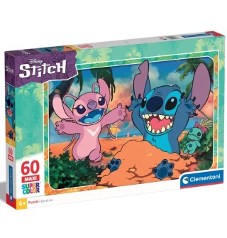 Stitch Puzzle Maxi 62x42 cm 60 EL Stich i Andzia Clementoni