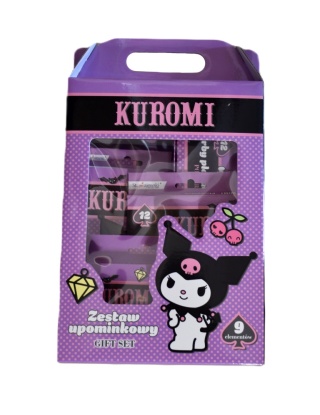 Zestaw plastyczny wyprawka kredki farby plastelina flamastry kotek Kuromi