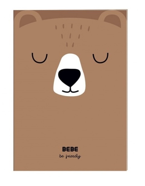 Zeszyt A4 do nauki pisania 32k 90g w kratkę kratka BB miś niedźwiedź BEBE kids Interdruk