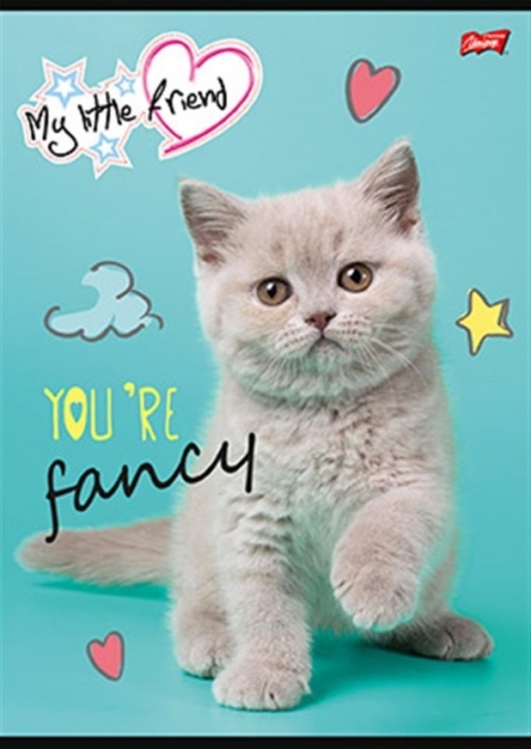 Zeszyt A4 kratka w kratke do nauki pisania 32 k z marginesem piesek kotek pies kot 2 szt