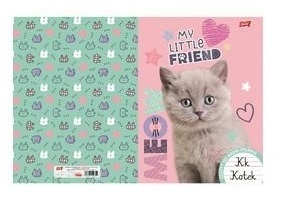 Zeszyt A4 trzy linia kolorowa do nauki pisania 32k pies chow chow kot 2szt