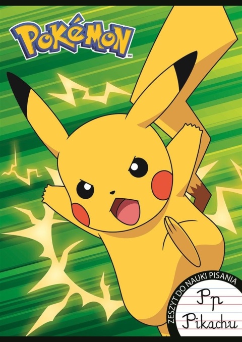 Zeszyt A4 trzylinia kolorowa do nauki pisania 32 kartek pokemon Pikachu