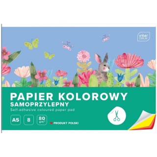 Zeszyt papierów kolorowych samoprzylepnych 8 kolorów A5 Interdruk