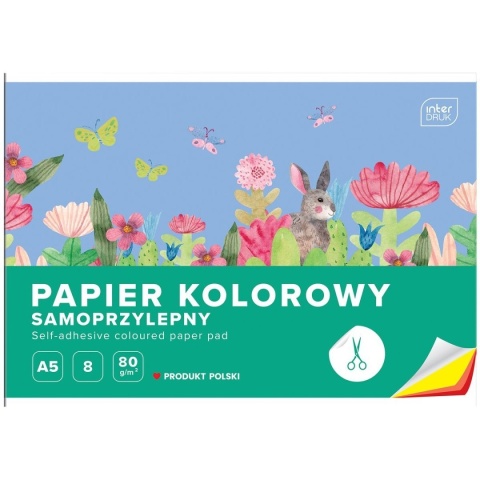 Zeszyt papierów kolorowych samoprzylepnych 8 kolorów A5 Interdruk