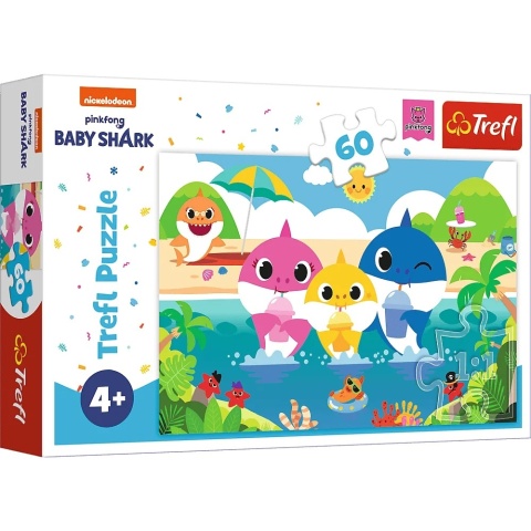 Rodzina rekinów na wakacjach Baby Shark Trefl Puzzle 60 EL 17370