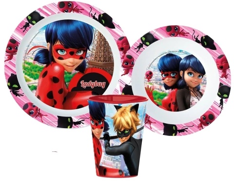 BIEDRONKA CZARNY KOT zestaw śniadaniowy miska kubek 260 ml