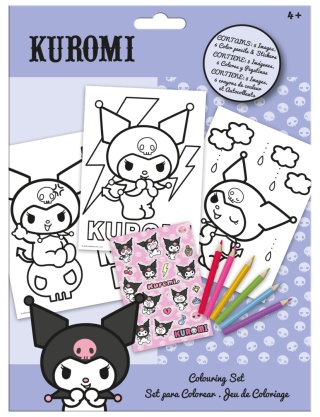 Kuromi kolorowanka z naklejkami kredki zestaw kreatywny