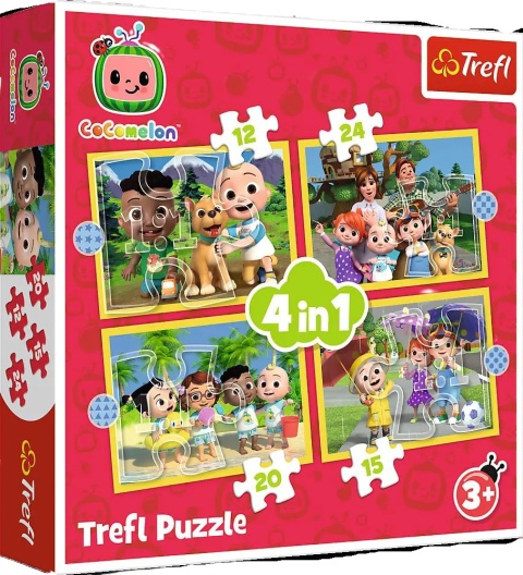 Cocomelon Poznaj bohaterów 12+15+20+24 el 4W1 Trefl Puzzle 34647