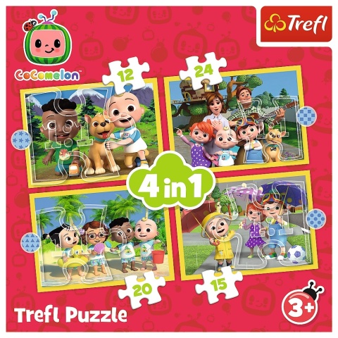 Cocomelon Poznaj bohaterów 12+15+20+24 el 4W1 Trefl Puzzle 34647